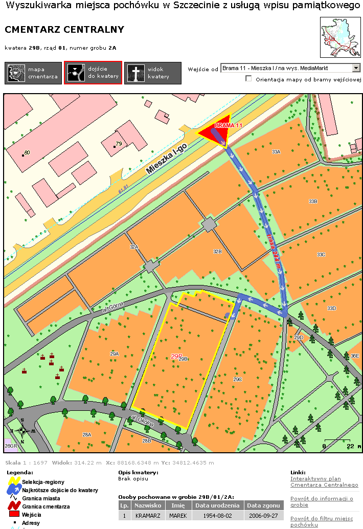 Cmentarze - wyszukiwarka zmarłych z interaktywną mapą miejsc pochówków